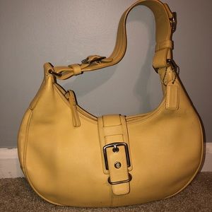 Yellow Leather Coach Purse